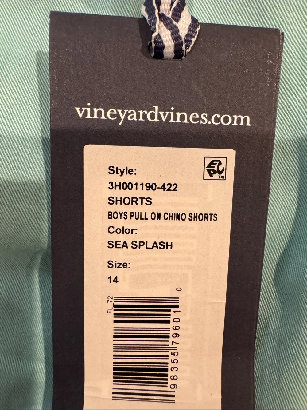 Vineyard Vines Boys Light Aqua Shorts